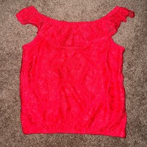 13/14 girls red ruffle blouse